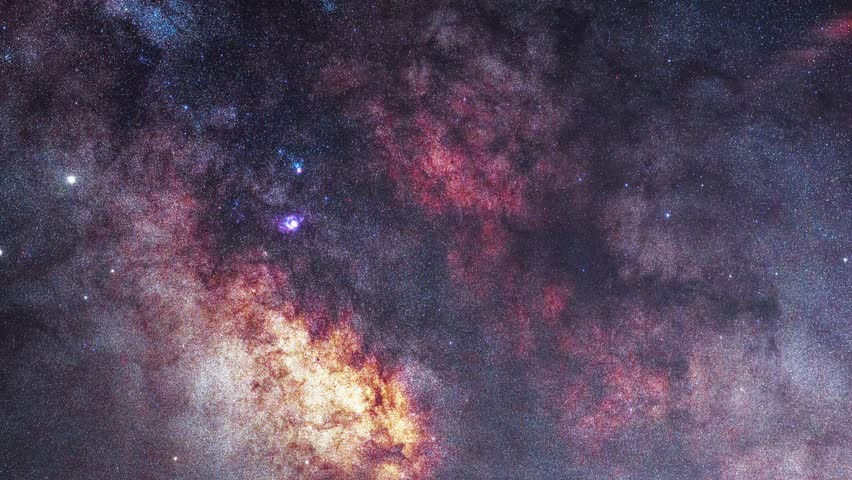 Close up Milky Way galaxy,  space cosmos time lapse,. Astronomical background.
