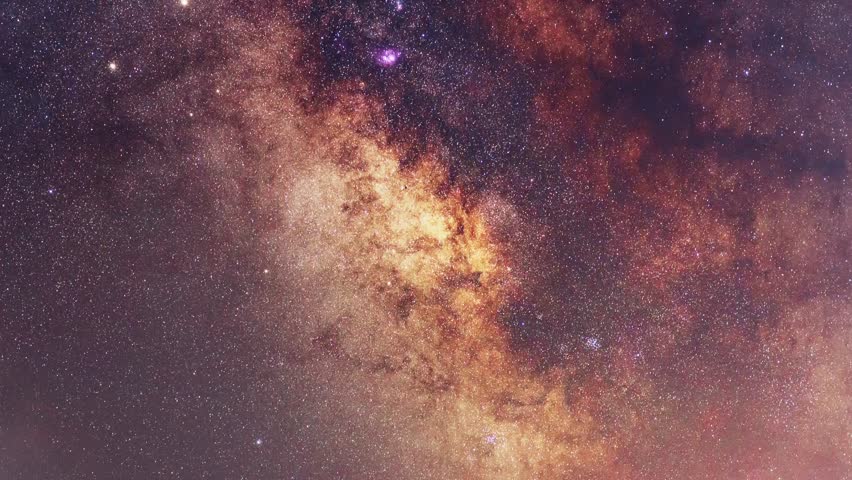 Close up Milky Way galaxy,  space cosmos time lapse,. Astronomical background.
