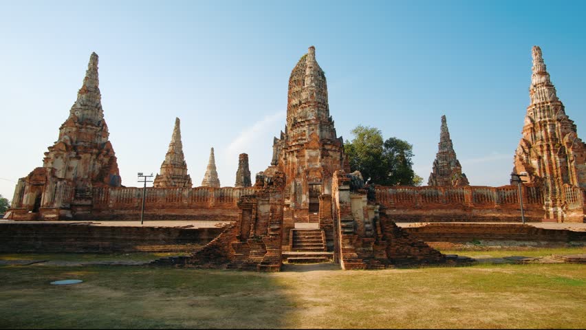 Ancient Wat Chaiwatthanaram a buddhist temple in Ayutthaya, Thailand. UNESCO World Heritage Site