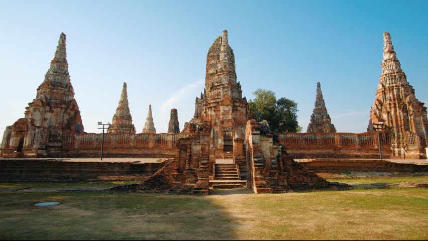 Ancient buddhist temple of Wat Chaiwatthanaram in Ayutthaya Historical Park, Thailand. UNESCO World Heritage Site