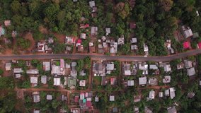 Aerial view of São Tomé Countryside with buildings and road - Powered by Shutterstock - Get 15% off with code: PIKWIZARD15