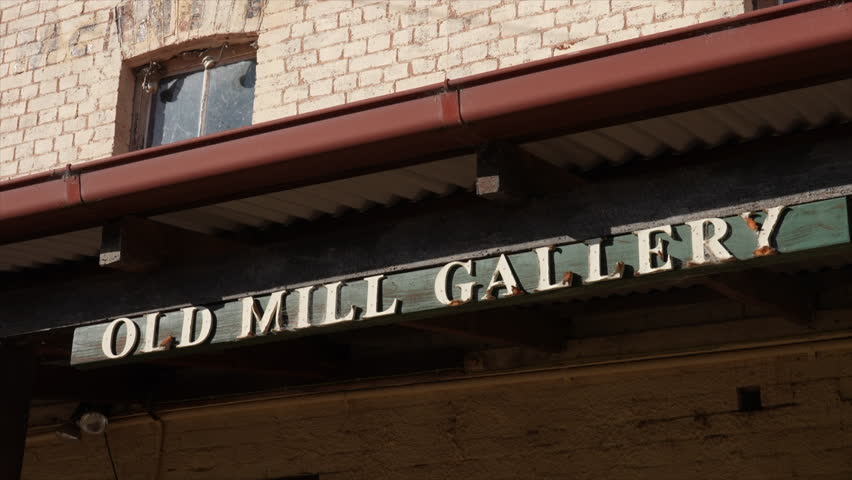 Close up of old mill signage in Gundagai, New South Wales, Australia