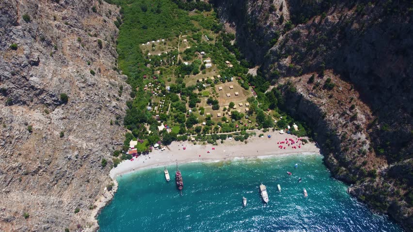 Aerial view of Butterfly Valley in Oludeniz district