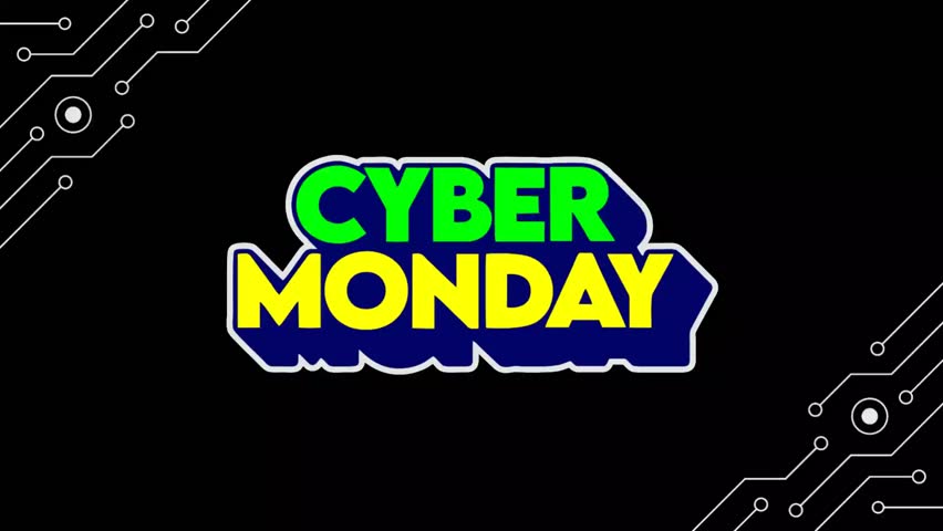 Cyber Monday Neon Text Effect Animation Clip | Futuristic Glowing Promo Title, Cyber Monday Video GIF