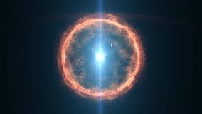 Glowing orange and blue fiery sphere emitting light and plasma energy - Powered by Shutterstock - Get 15% off with code: PIKWIZARD15