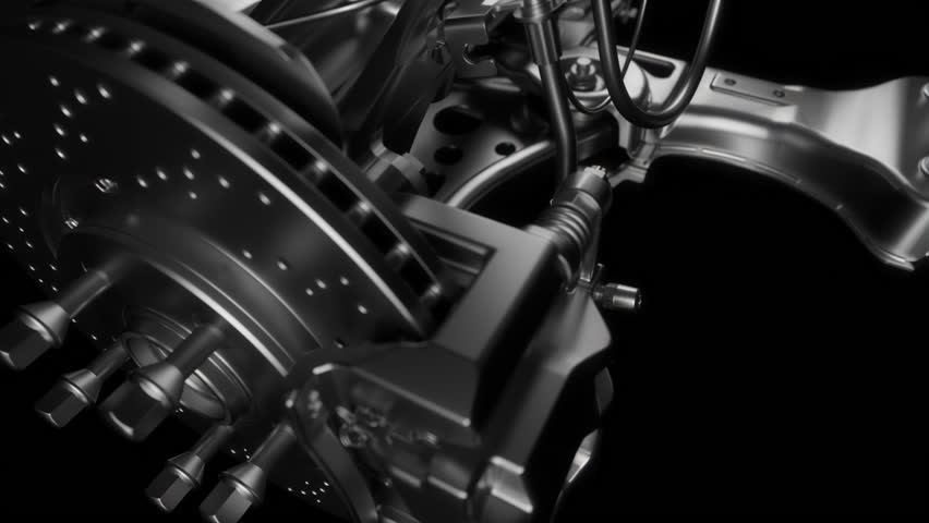 Brake assembly, driving safety, detailed rendering.