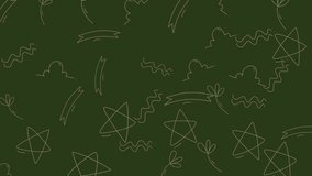 Festive Hanukkah background featuring stars of David, ribbons, and confetti. Perfect for holiday cards, invitations, and social media posts. - Powered by Shutterstock - Get 15% off with code: PIKWIZARD15