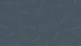 A playful purple background featuring delicate outlines of fruits and flowers, creating a whimsical and charming design. - Powered by Shutterstock - Get 15% off with code: PIKWIZARD15