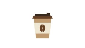 2D animated takeaway coffee cup in loop movement. Suitable for delivery promo, branding, titles, and animation projects. - Powered by Shutterstock - Get 15% off with code: PIKWIZARD15