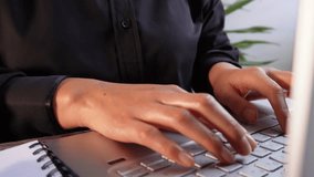 Close-up shot of a businesswoman working on her computer with animation of various company policy documents - Powered by Shutterstock - Get 15% off with code: PIKWIZARD15