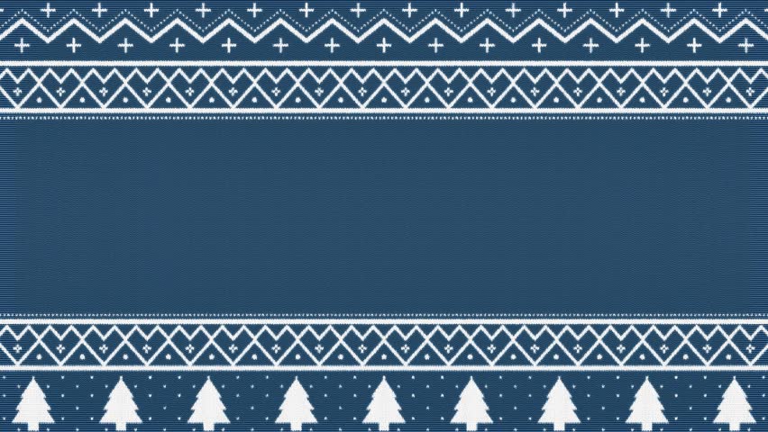 Christmas Knitted Ugly Sweater Background. Blue and White Nordic Style.