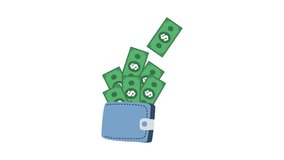 Wallet with stacks paper money cash icon, Cash savings symbol, Animated Digital Currency - Powered by Shutterstock - Get 15% off with code: PIKWIZARD15