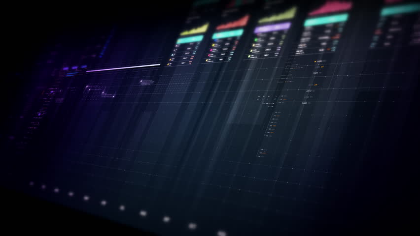 Futuristic financial trading dashboard motion background with glowing charts, analytics interface, stock market graphs, and real-time fintech data visualization design - Powered by Shutterstock - Get 15% off with code: PIKWIZARD15