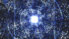 4k Resolution Video: Data Stream Concept. Seamless Loop Animation Futuristic Tunnel Formed By Glowing Blue Particles And Light Trails Leading To Bright Exit - Powered by Shutterstock - Get 15% off with code: PIKWIZARD15