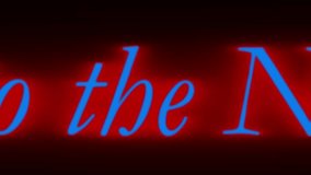 A close-up of vibrant neon blue text, partially reading 'to the Ne', glowing against a dark, red-tinged background. The luminous letters create a striking, mysterious, and digital aesthetic. - Powered by Shutterstock - Get 15% off with code: PIKWIZARD15