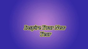 Inspire your new year message is displayed with festive fireworks on a purple background creating a celebratory atmosphere perfect for holiday greetings and seasonal promotions. - Powered by Shutterstock - Get 15% off with code: PIKWIZARD15