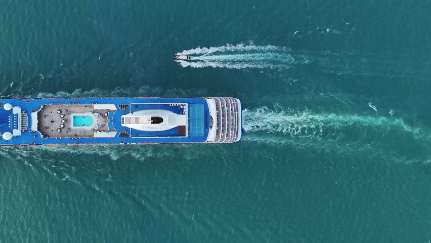 Cruise Ship, Cruise Liners beautiful white cruise ship above luxury cruise in the ocean sea at early in the morning time concept exclusive tourism travel on holiday.