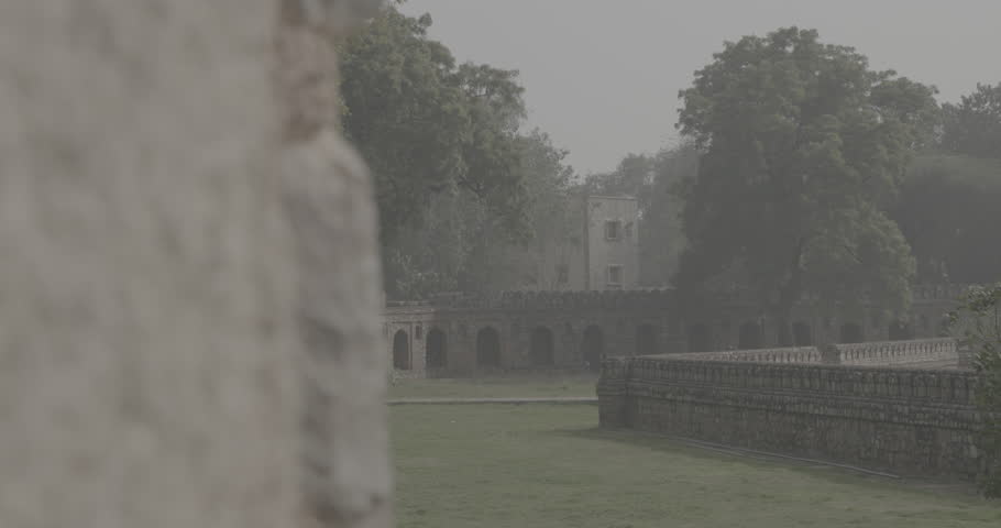 New Delhi, Delhi, India. Old wall surrounded Isa Khan