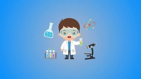 Professional doctor scientist surrounded by animated medical and scientific elements - Powered by Shutterstock - Get 15% off with code: PIKWIZARD15