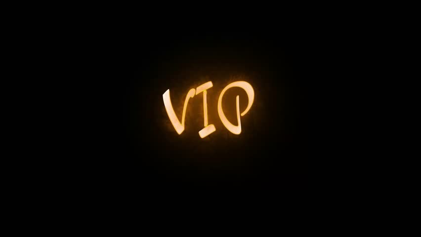 VIP Golden 3D Text With Glowing Light