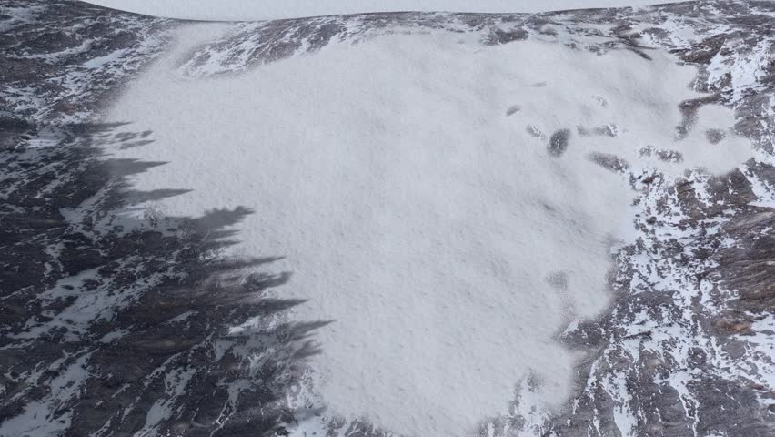 Snow Landscape Ground View with Rocks