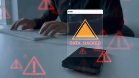 Concept of cyber attack, system hack, and data breach. Digital security threats, unauthorized access, and sensitive data exposed in online networks. - Powered by Shutterstock - Get 15% off with code: PIKWIZARD15