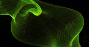 Neon-green ribbon emerging and undulating diagonally, purple streaks sweeping, showing energy flow. Abstract, mesh, luminous, glow, motion, kinetic, digital - Powered by Shutterstock - Get 15% off with code: PIKWIZARD15