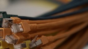 Bundle of Ethernet network cables with RJ45 connectors. Technology background representing data centers, IT infrastructure and digital connectivity. - Powered by Shutterstock - Get 15% off with code: PIKWIZARD15