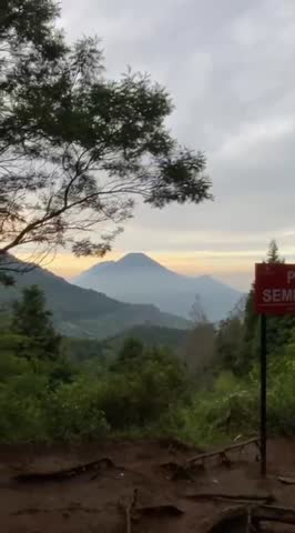 Misty Mountain Silhouette at Sunrise