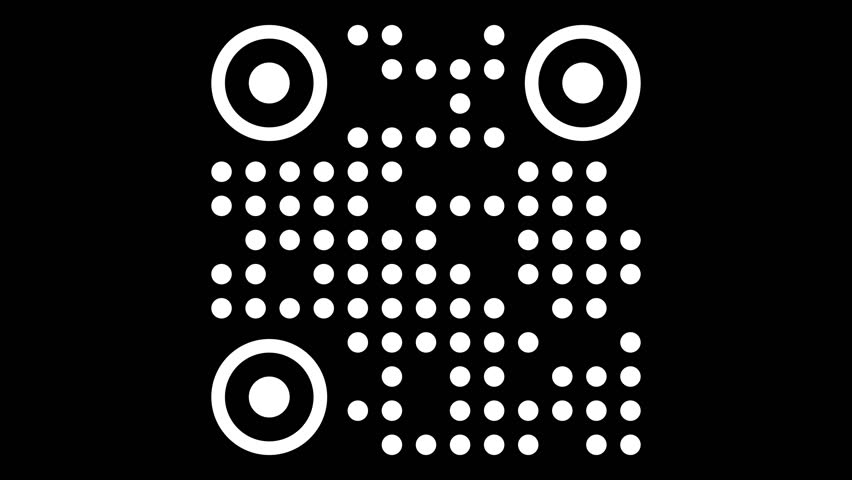 Random and meaningless QR-Code Pattern. Loops.
A high-contrast, abstract frame featuring a random, constantly shifting QR-code–like pattern composed of clean white dots and circular markers. - Powered by Shutterstock - Get 15% off with code: PIKWIZARD15
