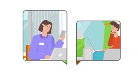 2D Animation: Online Interview, Cartoon Video Call, Remote Meeting, Digital HR, Virtual Conversation, Modern Communication - Powered by Shutterstock - Get 15% off with code: PIKWIZARD15