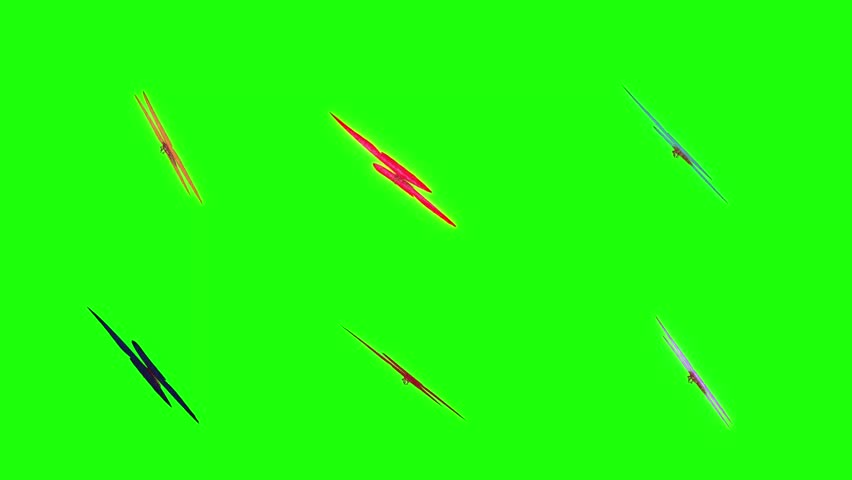 Different types of flying colourfl butteflies animation video with green screen or chroma key animation