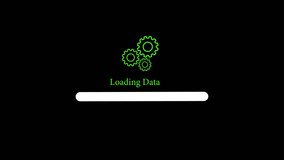 Loading data Progress Screen with setting interface animation isolated on black background - Powered by Shutterstock - Get 15% off with code: PIKWIZARD15