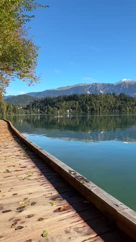 Lake Bled Slovenia, church on an island in the middle of the lake.