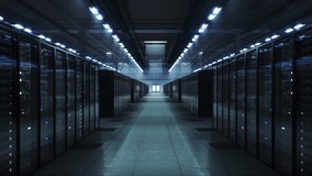 Hyperscale Data Center Corridor as Holographic Grids, Fiber Streams, Digital Particles Animate Server Racks, Data Processing, Cybersecurity Monitoring, Network Infrastructure Analytics. - Powered by Shutterstock - Get 15% off with code: PIKWIZARD15