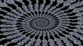 Mesmerizing, looping kaleidoscopic animation of grey and black spiraling fractal patterns, creating a trippy, psychedelic tunnel or hypnotic vortex background. Digitally generated video. - Powered by Shutterstock - Get 15% off with code: PIKWIZARD15