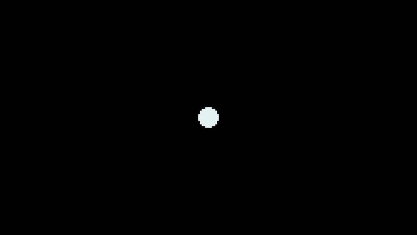 circle shape yellow impact effect in pixel art style with black background