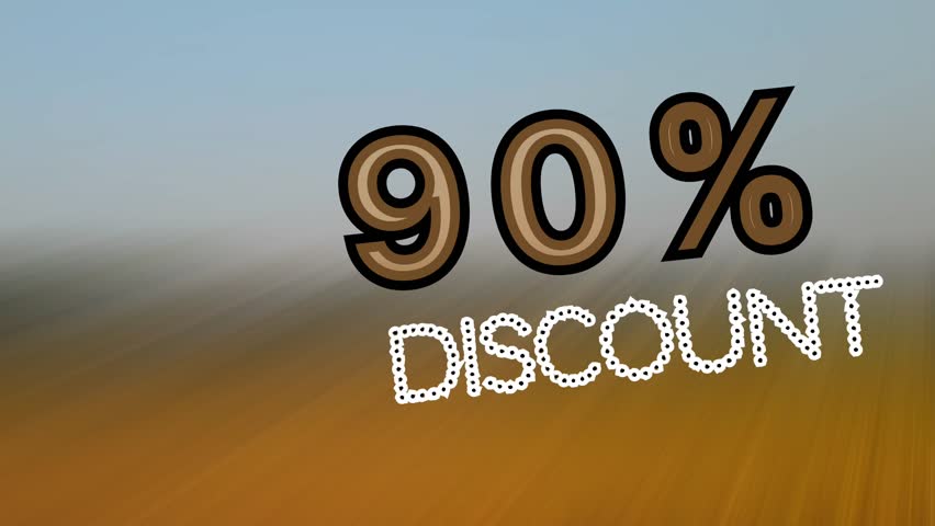 90% Discount Animated Text on Dynamic Background | Mega Sale Promotion and Marketing