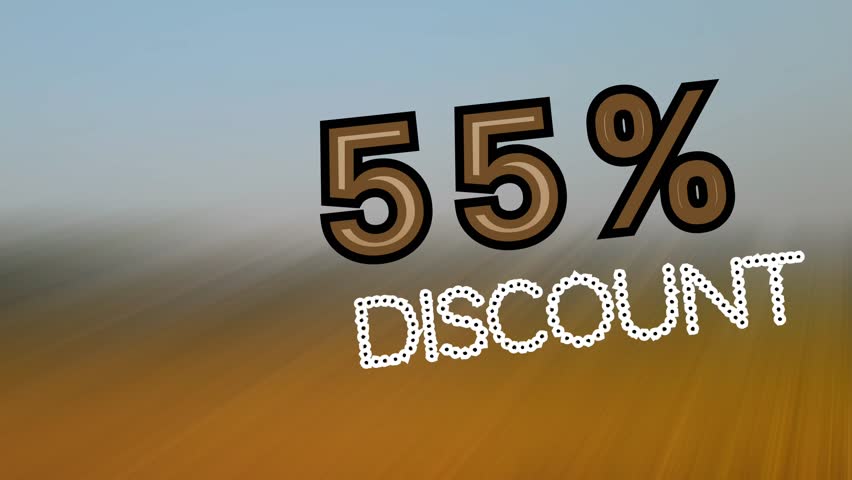 55% Discount Motion Graphic Video | Abstract Animated Text Banner for Sales and Promotion
