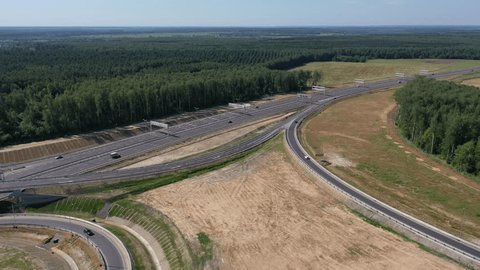 Aerial View Highway Interchange Summer
