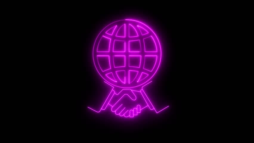 Global business concept, exchange of goods and service across national border. Economic activity of company that operate in multiple countries. International partnership icon.