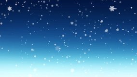 Holiday Winter Snowflakes Background 4K. Blue Falling Snowfall Video Loop with White Snowflake Pattern for New Year, Winter Sale, Celebration - Powered by Shutterstock - Get 15% off with code: PIKWIZARD15