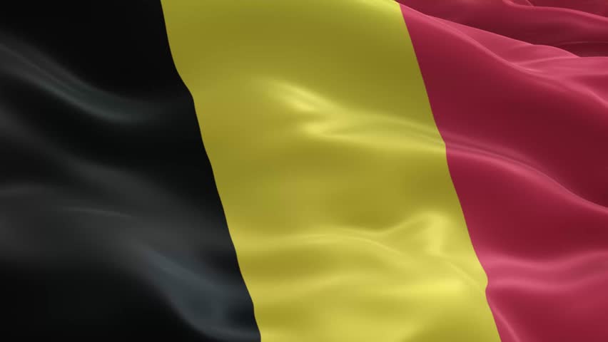 Dynamic Belgian flag waving gently, symbolizing national pride and patriotism for travel, culture, and international relations campaigns