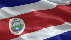 Costa Rica flag waving dynamically, a vibrant symbol of national pride and identity, perfect for travel documentaries and patriotic celebrations - Powered by Shutterstock - Get 15% off with code: PIKWIZARD15