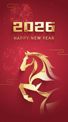 Vertical 2026 Lunar New Year Celebration Animation 