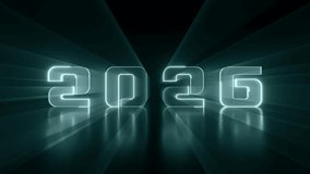 Glowing neon number 2026 animation on a black. New year holiday signboard. - Powered by Shutterstock - Get 15% off with code: PIKWIZARD15