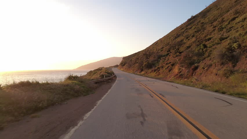 Big Sur Pacific Coast Highway Southbound 5 Big Creek Bridge to Cape San Martin 09 Rear View MultiCam Driving Plate California USA
