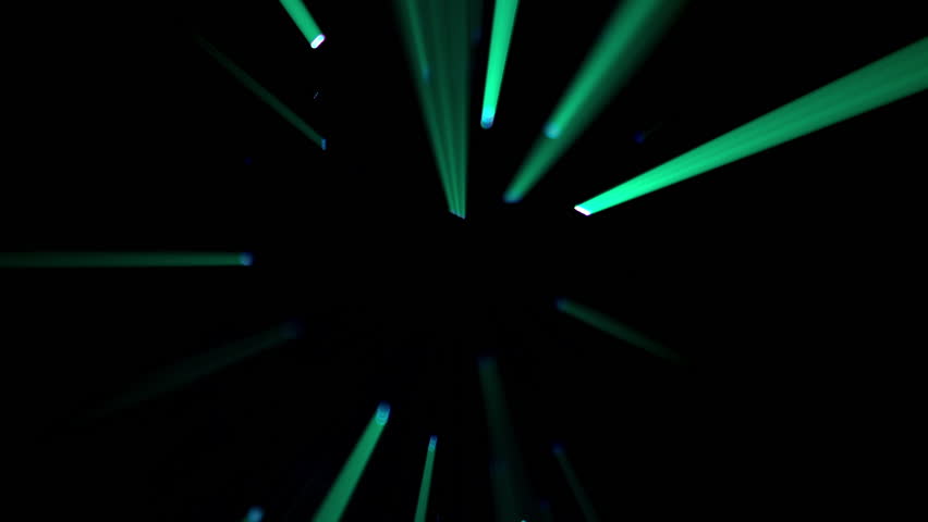 Glowing Green Particles and Light Rays Loop Animation Abstract Background