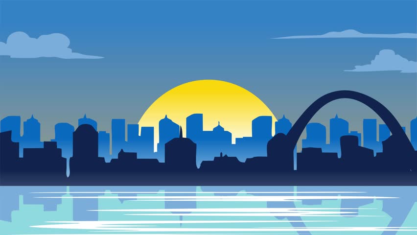 indianapolis indiana with city view silhouette