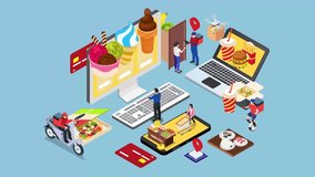 Online Food Delivery Service and Grocery Shopping 3d animation cartoon - Powered by Shutterstock - Get 15% off with code: PIKWIZARD15
